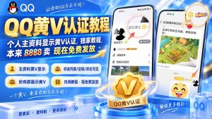 QQ黄V认证教程，个人主资料显示黄V认证，独家教程，本来 8888 卖 现在免费发放-大象聊项目