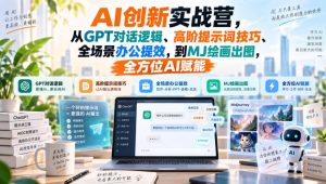 AI创新实战营,从GPT对话逻辑、高阶提示词技巧、全场景办公提效,到MJ绘画出图,全方位AI赋能-大象聊项目