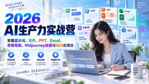 2026AI生产力实战营:掌握提示词、写作、PPT、Excel、思维导图、Midjourney绘画与SEO应用法-大象聊项目