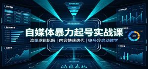 自媒体暴力起号实战课：流量逻辑拆解，内容快速迭代，账号冷启动教学-大象聊项目