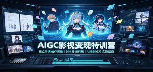 AIGC影视变现特训营:建立导演创作思维,剧本分镜剪辑,AI漫剧成片实操指南-大象聊项目