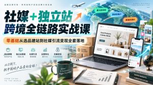 社媒+独立站跨境全链路实战课｜零基础从选品建站到社媒引流变现全套落地-大象聊项目