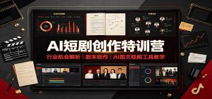 AI短剧创作特训营:行业机会解析,剧本创作,AI图文视频工具教学(文字版)-大象聊项目