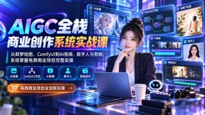 AIGC全栈商业创作系统实战课：从即梦绘图、ComfyUI到AI视频、数字人与剪映，系统掌握电商商业项目完整实操-大象聊项目