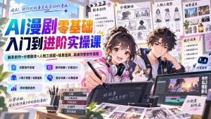 AI漫剧零基础入门到进阶实操课:剧本创作+分镜脚本+人物三视图+场景道具,跑通完整创作流程-大象聊项目
