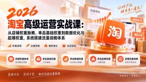 2026淘宝高级运营实战课:从店铺权重脉络、单品基础权重到数据优化与起爆权重,系统搭建流量战略体系-大象聊项目
