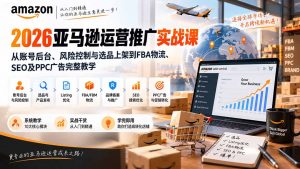 2026亚马逊运营推广实战课:从账号后台、风险控制与选品上架到FBA物流、SEO及PPC广告完整教学-大象聊项目