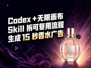 我把Amazon香水视频拆成Codex Skill：无限画布负责最后15秒-大象聊项目
