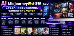 AI Midjourney设计课程(2026),从零基础入门到商业设计落地全链路,零基础也能掌握专业AI设计能力(更新0913)-大象聊项目
