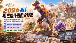 2026AI视觉设计进阶实战课-更新:学习MJ+PS香蕉+GPT Image 2.0,完成角色建筑、场景插画与IP全案设计-大象聊项目
