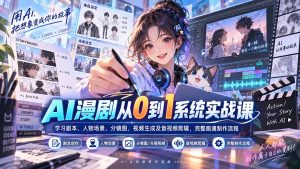 AI漫剧从0到1系统实战课:学习剧本、人物场景、分镜图、视频生成及音视频剪辑,完整跑通制作流程-大象聊项目