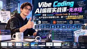 Vibe Coding AI编程实战课-无水印:掌握Cursor、Claude Code与Codex,从产品设计到部署上线,做一个超赚钱的AI项目-大象聊项目
