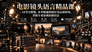 电影镜头语言精品课|18节完整版,从零精通构图灯光运镜转场,掌握专业影视拍摄技法-大象聊项目