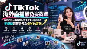 TikTok海外直播带货实战课｜生态红利+设备搭建+流量权重+精准打标，零基础跑通起号到GMV增长-大象聊项目