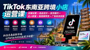 TikTok东南亚跨境小店运营课:店铺设置+选品定价+发货履约+达人联盟+短视频带货+广告投流实操-大象聊项目