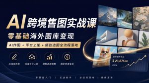 AI跨境售图实战课,零基础海外图库变现,AI作图+平台上架+爆款选图全流程落地-大象聊项目