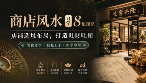 商店风水自学8集课程｜店铺选址布局，打造旺财旺铺实操教学-大象聊项目