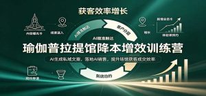 瑜伽普拉提馆降本增效训练营：AI生成私域文案，落地AI销售，提升场馆获客成交效率-大象聊项目