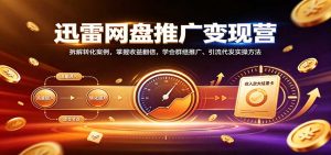 迅雷网盘推广变现营:拆解转化案例,掌握收益翻倍,学会群组推广、引流代发实操方法-大象聊项目