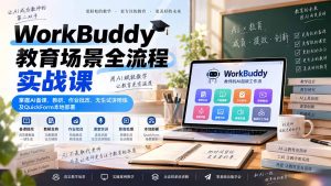 WorkBuddy教育场景全流程实战课：掌握AI备课、教研、作业批改、无生试讲陪练及QuickForm本地部署-大象聊项目