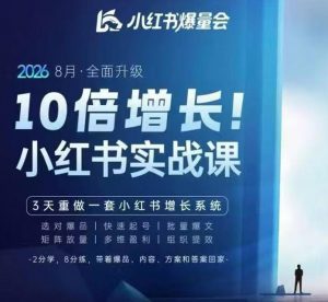 戴小胖·8月28-30号线下课视频20小时,小红书爆量会实战课,6大系统全新升级,3天重做一套小红书增长系统(更新0917)-大象聊项目