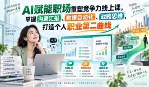 AI赋能职场重塑竞争力线上课,掌握沟通汇报、数据自动化、战略思维,打造个人职业第二曲线-大象聊项目