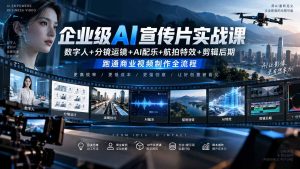 企业级AI宣传片实战课|数字人+分镜运镜+AI配乐+航拍特效+剪辑后期,跑通商业视频制作全流程-大象聊项目