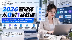 2026智能体从0到1实战课｜大模型+提示词+节点插件+变量JSON+自动化工作流+RAG知识库搭建-大象聊项目