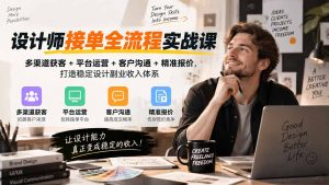 设计师接单全流程实战课-无水印|多渠道获客+平台运营+客户沟通+精准报价,打造稳定设计副业收入体系-大象聊项目