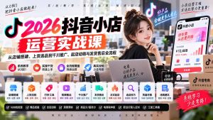 2026抖音小店运营实战课|从店铺搭建、上货选品到千川推广、起店动销与发货售后全流程-大象聊项目