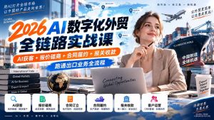 2026AI数字化外贸全链路实战课：AI获客+报价磋商+合同履约+报关收款，跑通出口业务全流程-大象聊项目