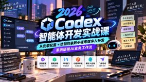 2026Codex智能体开发实战课:从安装配置+技能封装到小程序数字人开发,系统搭建AI业务工作流-大象聊项目