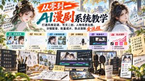 从零到一AI漫剧系统教学,打通风格定调、写文二创、人物场景出图、分镜配音、批量成片、热点涨粉全流程-大象聊项目
