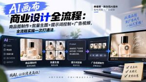 AI画布商业设计全流程：商品图制作+批量生图+提示词控制+广告视频，全流程实操一次打通法-大象聊项目