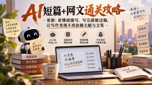 AI短篇+网文通关攻略-更新0921:看懂就能写、写完就能过稿,让写作变现不再依赖天赋与文笔-大象聊项目