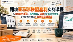 跨境亚马逊联盟套利实战课程,从底层盈利逻辑、账号筹备、选品到广告素材优化,手把手教你通过广告賺取联盟佣金-大象聊项目