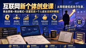 互联网新个体创业课｜从零搭建低成本小生意，商业思维+商业模式+流量实战+个人成长全闭环教程(更新0922)-大象聊项目