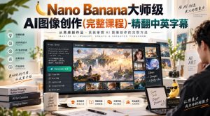 【无水印】Nano Banana大师级AI图像创作(完整课程)-精翻中英字幕-大象聊项目