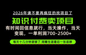 有时间回信息就行，一单利润700-2.5k+，知识付费卖项目，网创生涯的最后一张底牌！【揭秘】-大象聊项目