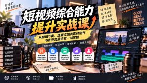 短视频综合能力提升实战课：从剪辑节奏、选题文案到素材创作与账号流量运营一站掌握-大象聊项目