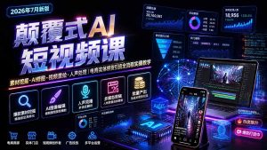 颠覆式AI短视频课-更新｜素材挖掘，AI修图，视频重绘，人声处理｜电商实体带货引流全流程实操教学-大象聊项目