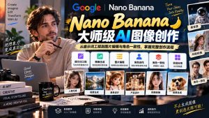 【无水印】Nano Banana大师级AI图像实战课：从提示词工程到图片编辑与角色一致性，掌握完整创作流程-大象聊项目