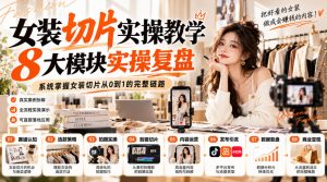 女装切片实操教学,8大模块实操复盘,系统掌握女装切片从0到1的完整链路-大象聊项目