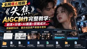 全网爆火短剧《失焦》AIGC制作完整教学：剧本+分镜+AI画面+剪辑成片，附编剧Skill、提示词及资产库指令资料-大象聊项目