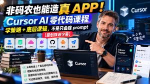 非码农也能造真 APP！Cursor AI 零代码课程：学策略 + 底层逻辑，不是只会瞎 prompt【原创双语字幕】-大象聊项目