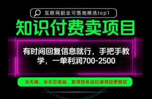 一单利润700-2.5k，有时间回信息就行，手把手带你做知识付费卖项目！一天稳定2-3单！【揭秘】-大象聊项目