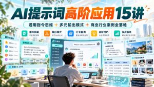 AI提示词高阶应用15讲｜通用指令思维+多元输出模式+商业行业案例全落地-大象聊项目