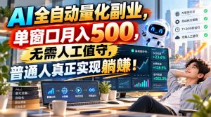 AI全自动量化副业，单窗口月入500，无需人工值守，普通人真正实现躺賺！-大象聊项目