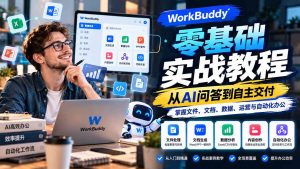 WorkBuddy零基础实战教程：从AI问答到自主交付，掌握文件、文档、数据、运营与自动化办公-大象聊项目