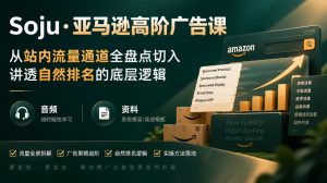 亚马逊高阶广告课，从站内流量通道全盘点切入，讲透自然排名的底层逻辑(直播+音频+资料)-大象聊项目